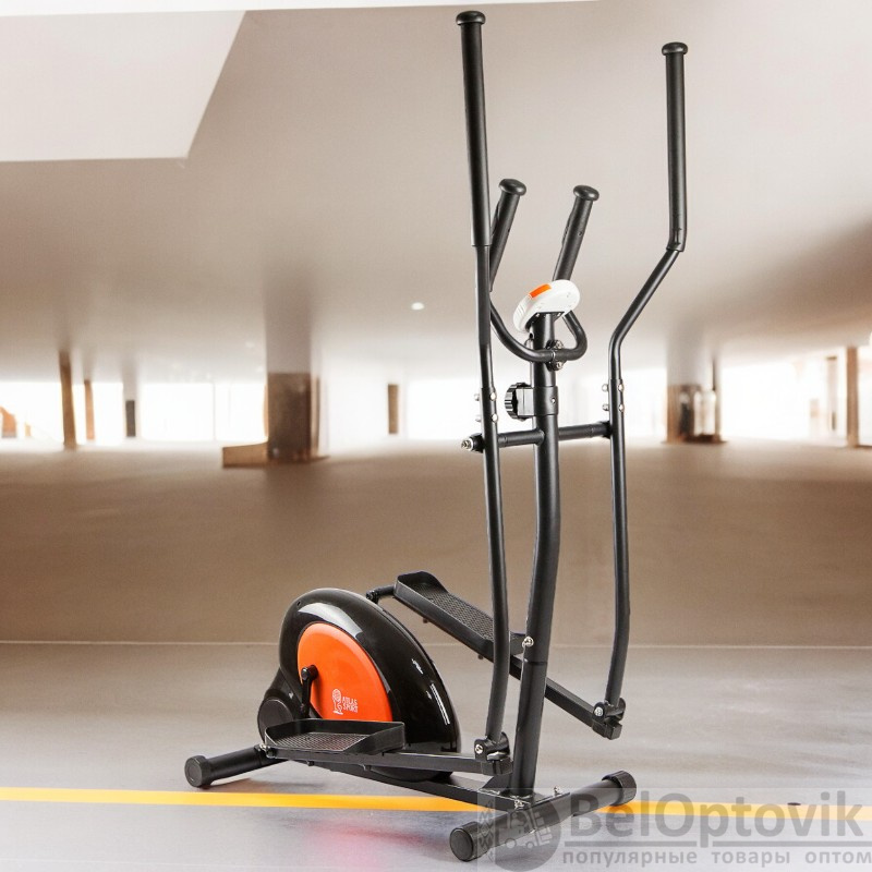 Эллиптический тренажер Оранжево-черный / Укрепляет здоровье и физическую форму